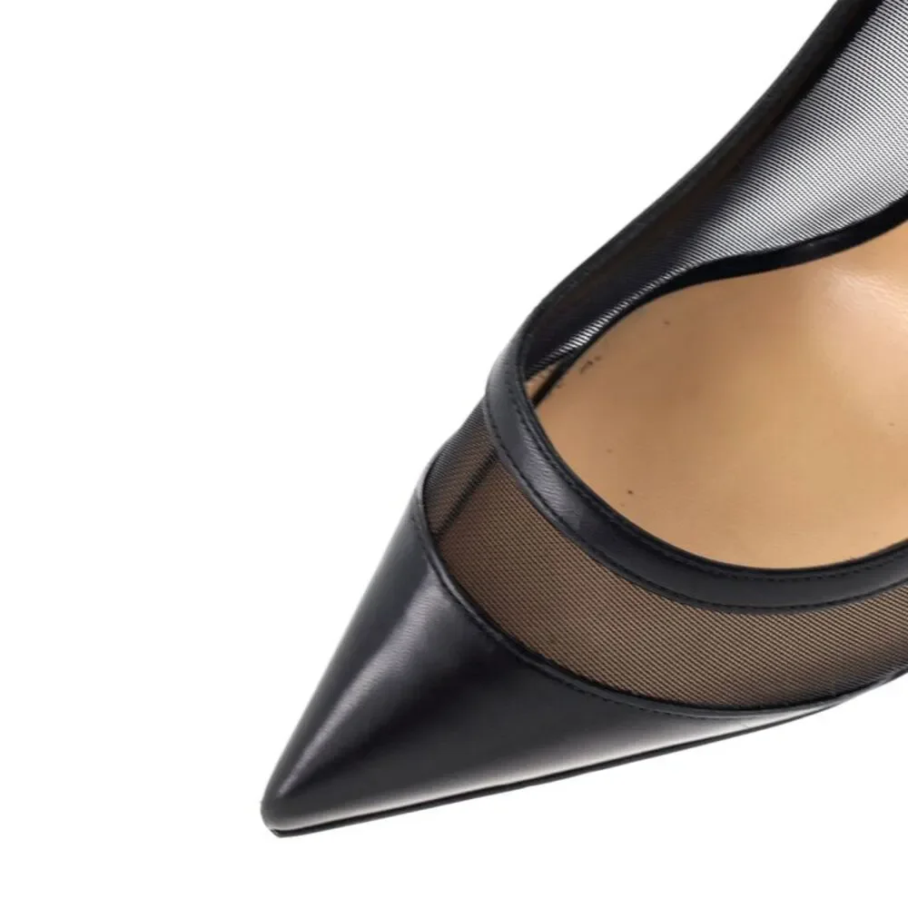 Christian Louboutin Women's Galativi Pumps Leather and Mesh 85 Black, Clear - Picture 5 of 5
